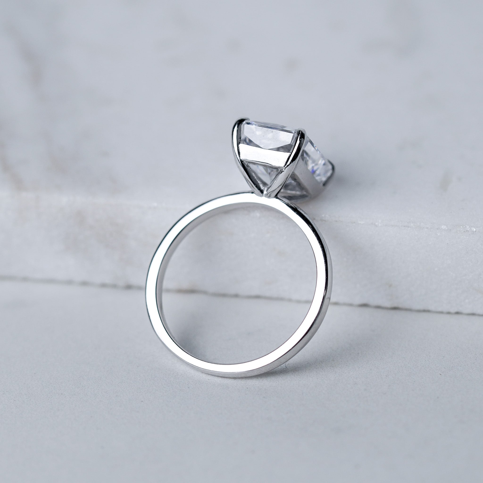 Radiant Solitaire Engagement Ring - 4ct - Simulated Diamond