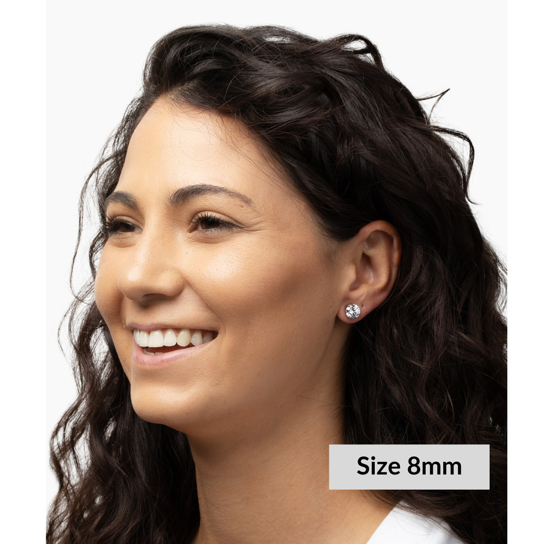 Round Earrings & Necklace Gift Set - Moissanite - 4 Products